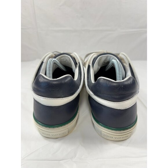 Louis Vuitton Tower Low Top Dark Blue/White Leather Sneakers Mens Size 8 - Picture 3 of 16